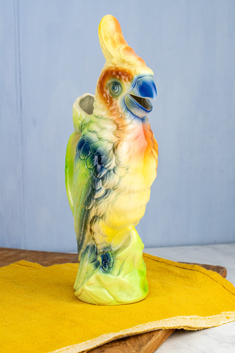 Vintage French St. Clément Cockatoo Pitcher, image 3 of 13