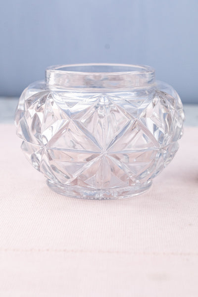 Vintage Glass and Silverplate Sugar Bowl