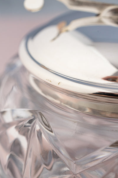 Vintage Glass and Silverplate Sugar Bowl