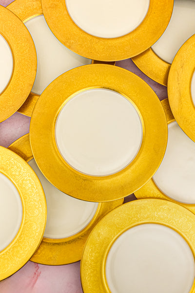 Vintage Gold Encrusted Pickard Dinner Plates - Set of 12