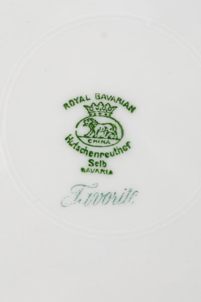 Vintage Green & Gold Encrusted Dinner Plates - Set of 12