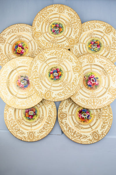 Vintage Handpainted Royal Worchester Cabinet Plates