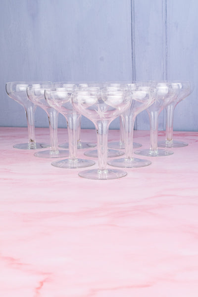 Vintage Hollow Stem Champagne Coupes - Set of 10