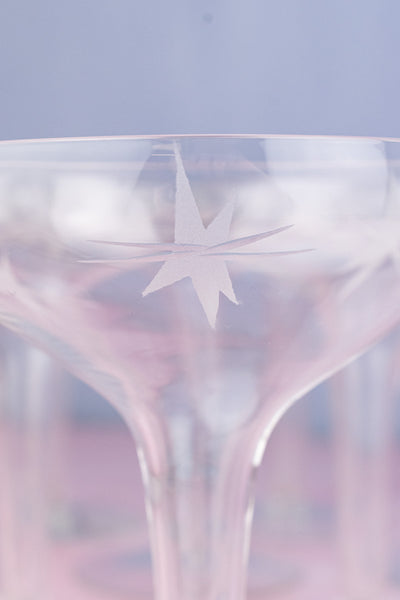 Vintage Hollow Stem Champagne Coupes - Set of 10