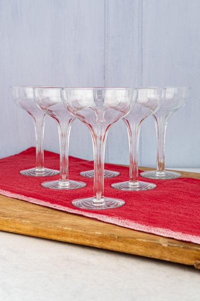 Vintage Hollow Stem Champagne Coupes - Set of 6