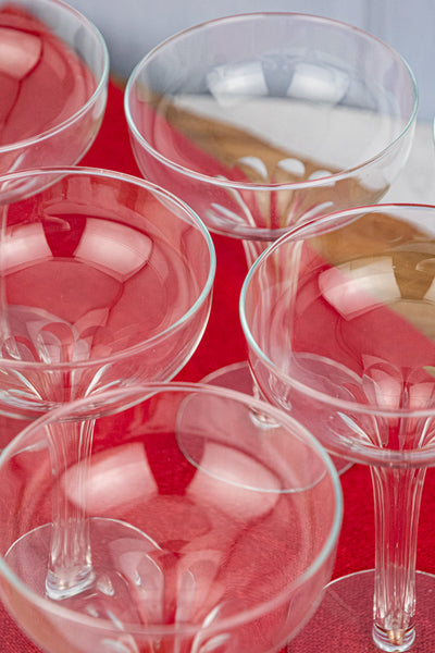 Vintage Hollow Stem Champagne Coupes - Set of 6