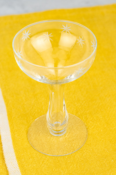 Vintage Hollow Stem Star Champagne Coupes