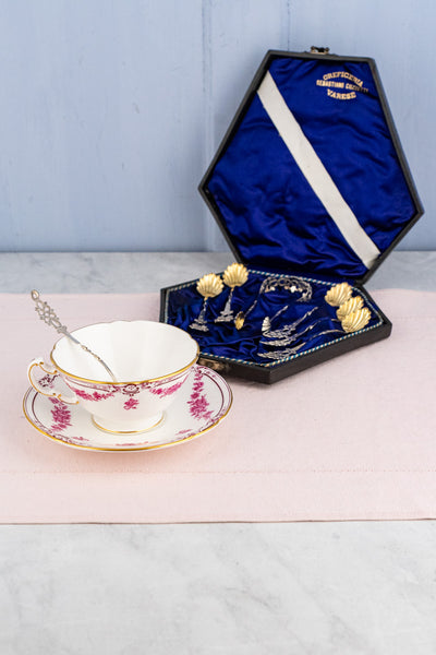 Vintage Italian Sterling Spoon Set in Case