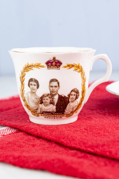 Vintage King George VI and Royal Family 1937 Coronation Cup & Saucer
