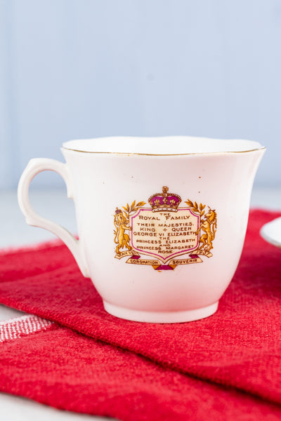 Vintage King George VI and Royal Family 1937 Coronation Cup & Saucer