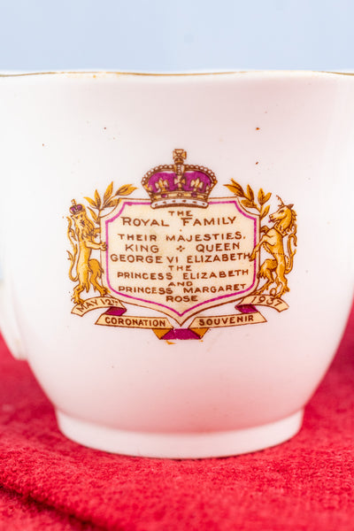 Vintage King George VI and Royal Family 1937 Coronation Cup & Saucer