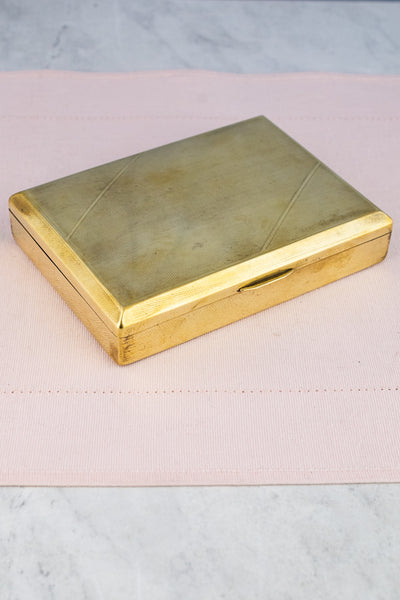 Vintage English Large Brass Cigarette Case