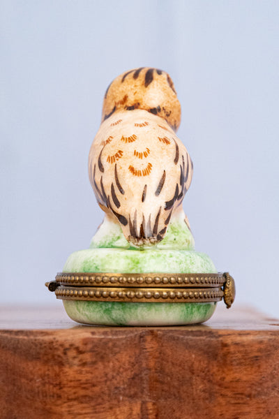 Vintage Limoges Owl Trinket Box