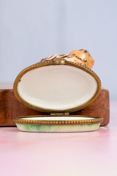 Vintage Limoges Owl Trinket Box