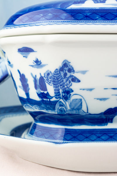 Vintage Mottahedeh "Blue Canton" Tureen with Liner