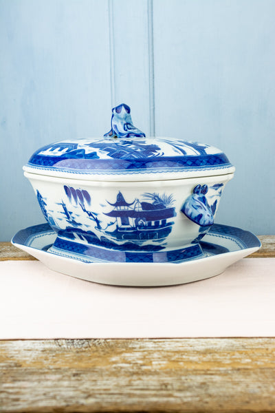 Vintage Mottahedeh "Blue Canton" Tureen with Liner