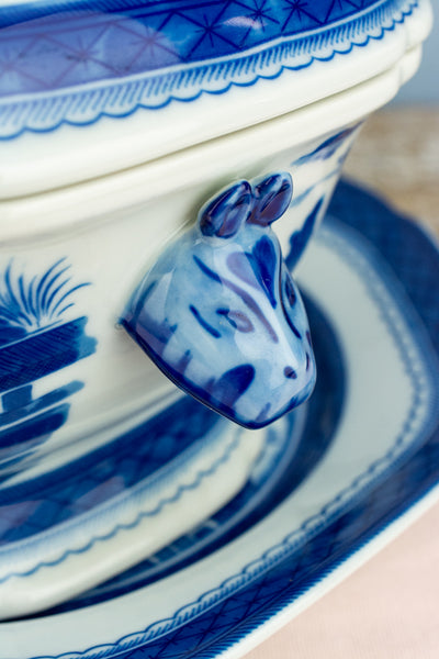 Vintage Mottahedeh "Blue Canton" Tureen with Liner