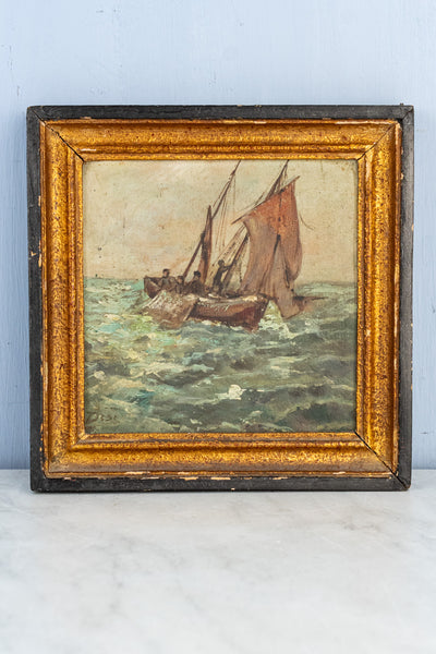 Vintage Oil Painting "Le Voilier"