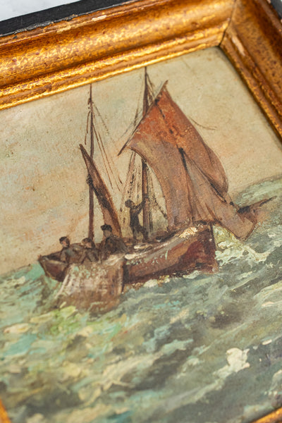 Vintage Oil Painting "Le Voilier"