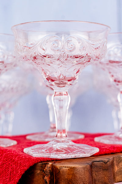 Vintage Pressed Glass Coupes - Set of 10