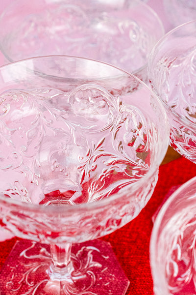 Vintage Pressed Glass Coupes - Set of 10