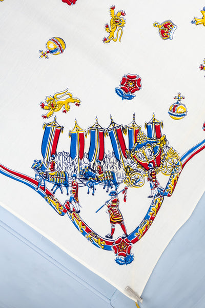 Vintage Queen Elizabeth II 1953 Coronation Tablecloth