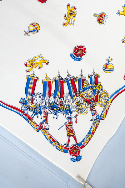 Vintage Queen Elizabeth II 1953 Coronation Tablecloth