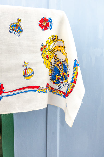 Vintage Queen Elizabeth II 1953 Coronation Tablecloth