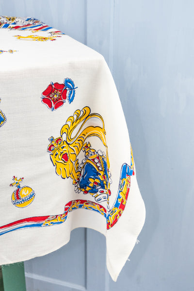 Vintage Queen Elizabeth II 1953 Coronation Tablecloth