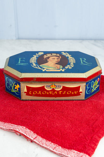 Vintage Queen Elizabeth II 1953 Coronation Tin