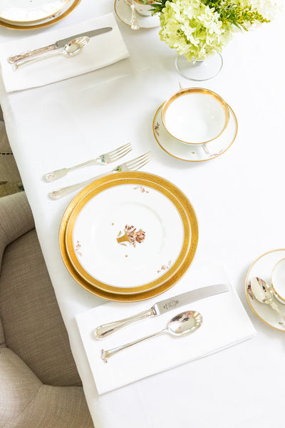Vintage Royal Copenhagen "Golden Basket" Dinner Plates - Set of 6