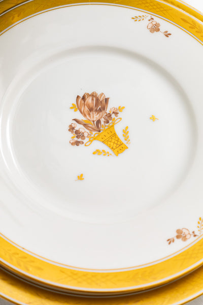 Vintage Royal Copenhagen "Golden Basket" Dinner Plates - Set of 6