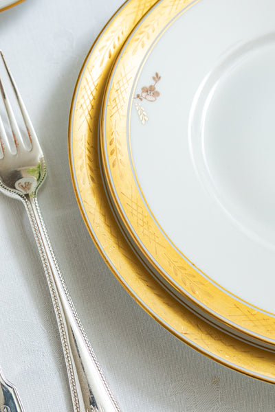 Vintage Royal Copenhagen "Golden Basket" Dinner Plates - Set of 6