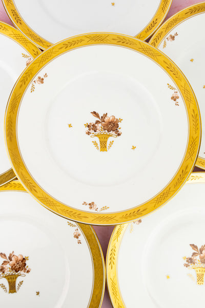 Vintage Royal Copenhagen "Golden Basket" Dinner Plates - Set of 6