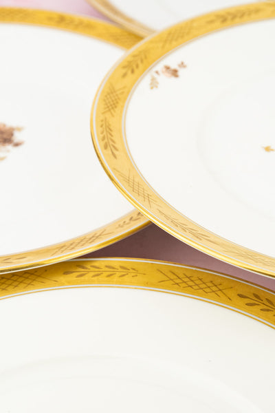 Vintage Royal Copenhagen "Golden Basket" Dinner Plates - Set of 6