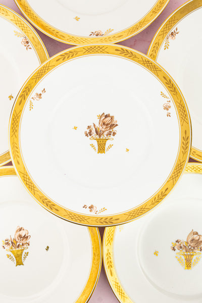 Vintage Royal Copenhagen "Golden Basket" Salad Plates - Set of 6