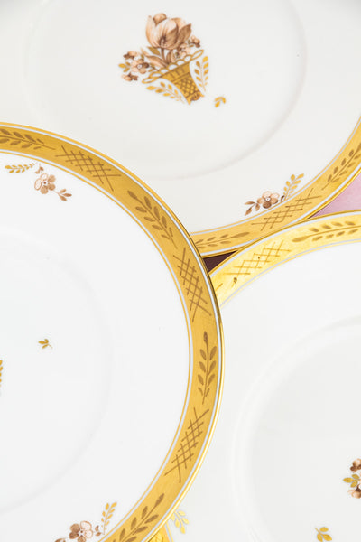 Vintage Royal Copenhagen "Golden Basket" Salad Plates - Set of 6