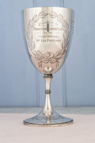 Vintage English Silverplate Dog Show Trophy Cup