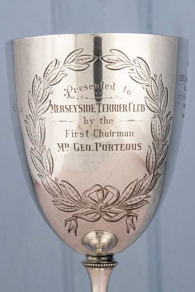 Vintage English Silverplate Dog Show Trophy Cup