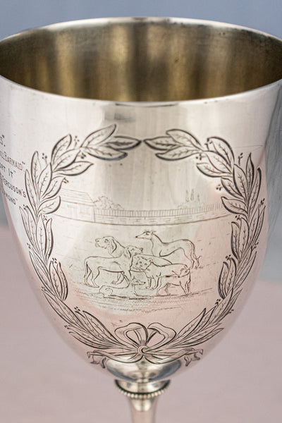 Vintage English Silverplate Dog Show Trophy Cup