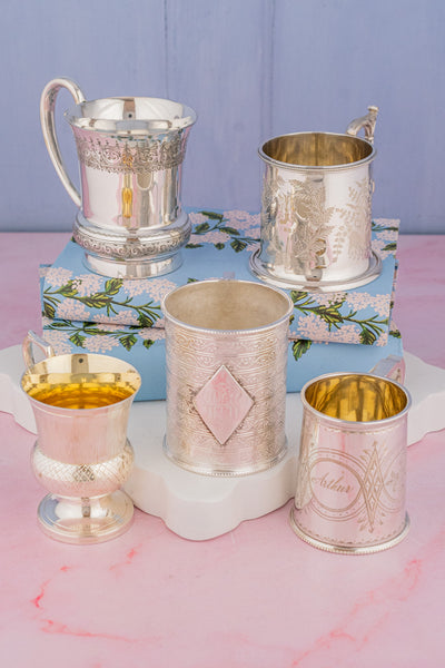 Vintage Silverplate English Mugs (Prices Vary!)