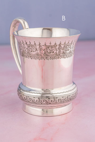 Vintage Silverplate English Mugs (Prices Vary!)