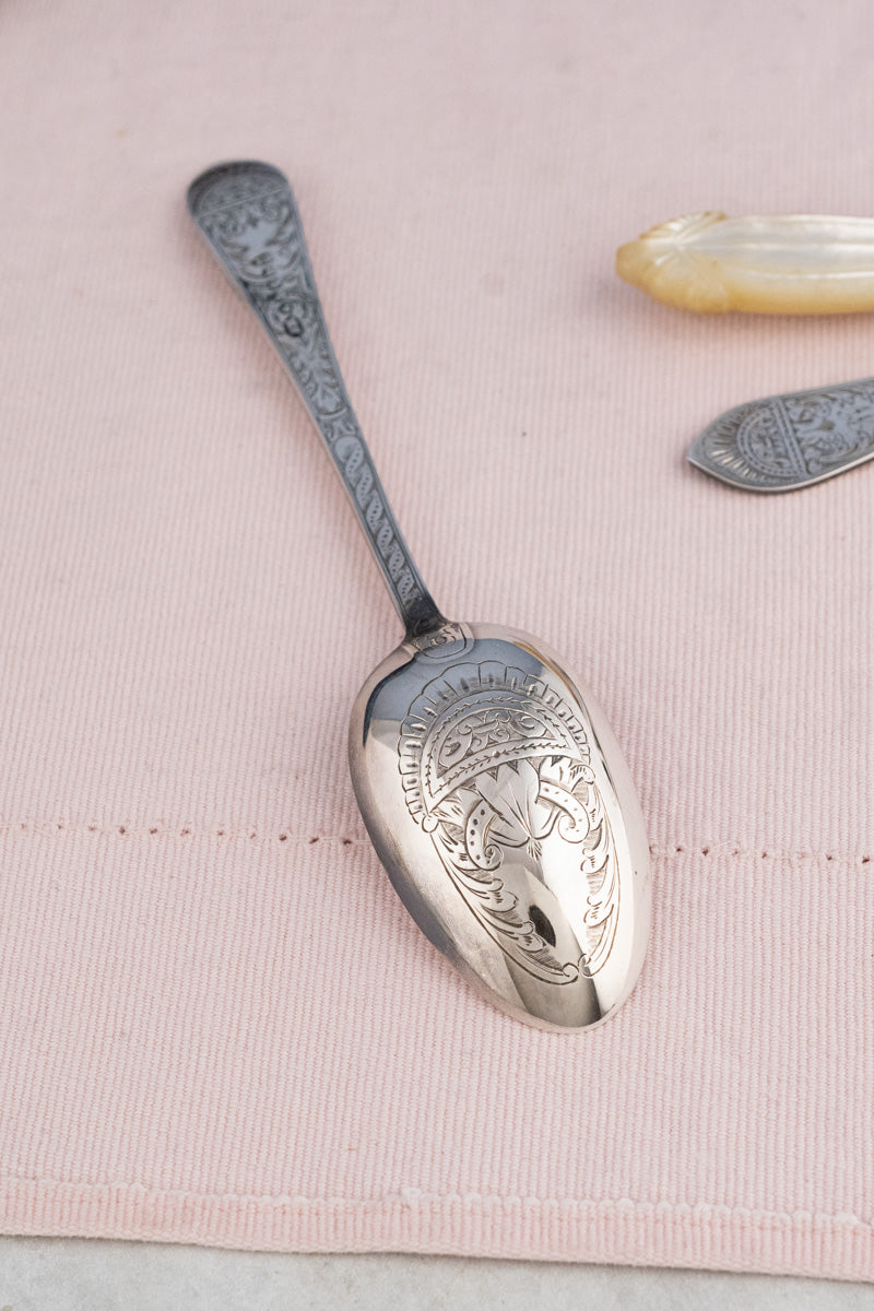 Victorian Silverplate Engraved 3-Piece Travel Cutlery Set