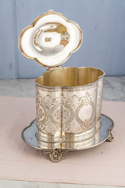 Vintage Silverplate Footed Biscuit Box