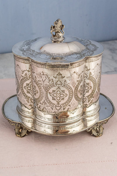 Vintage Silverplate Footed Biscuit Box