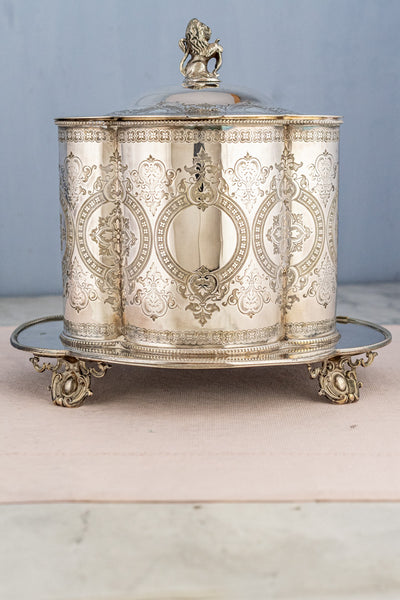 Vintage Silverplate Footed Biscuit Box