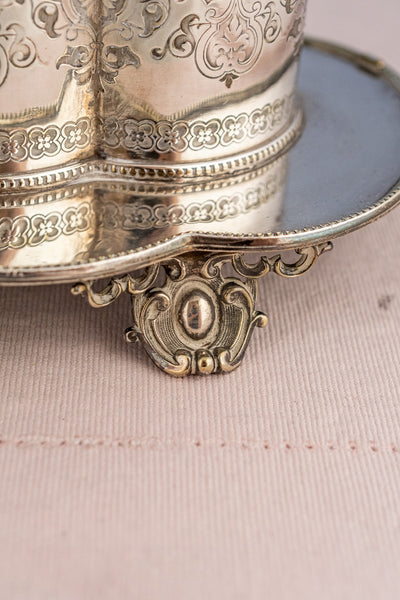Vintage Silverplate Footed Biscuit Box