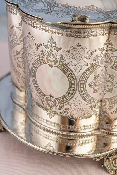 Vintage Silverplate Footed Biscuit Box