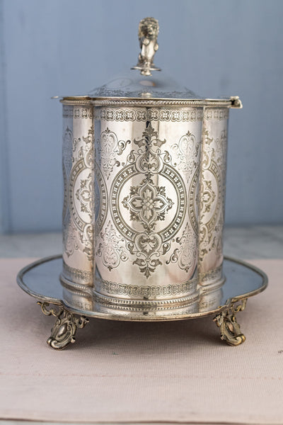 Vintage Silverplate Footed Biscuit Box