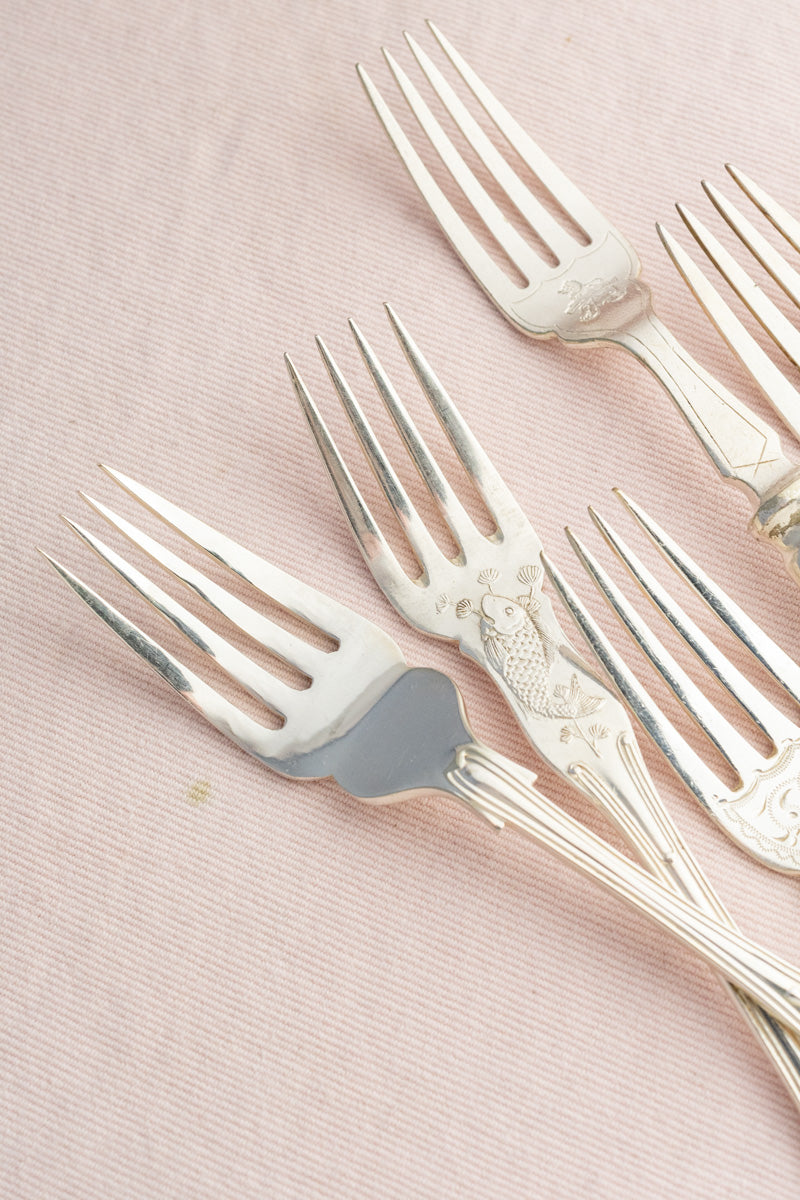 Vintage Silverplate Hotel Flatware - Fish Fork & Knife Pair